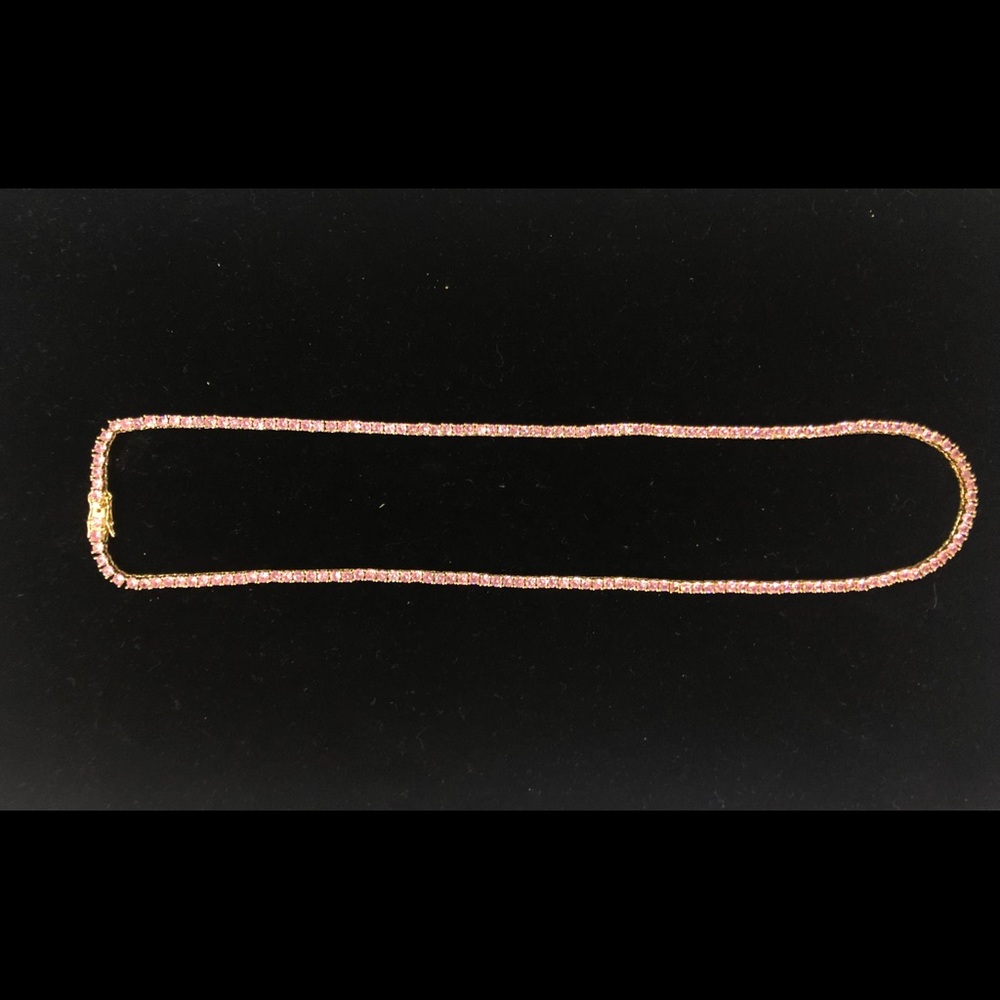22 in. Pink tennis chain with diamonds